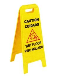 Wet Floor Sign 25 Tall 11 Wide Safety Yellow TEST JEZYKOWY